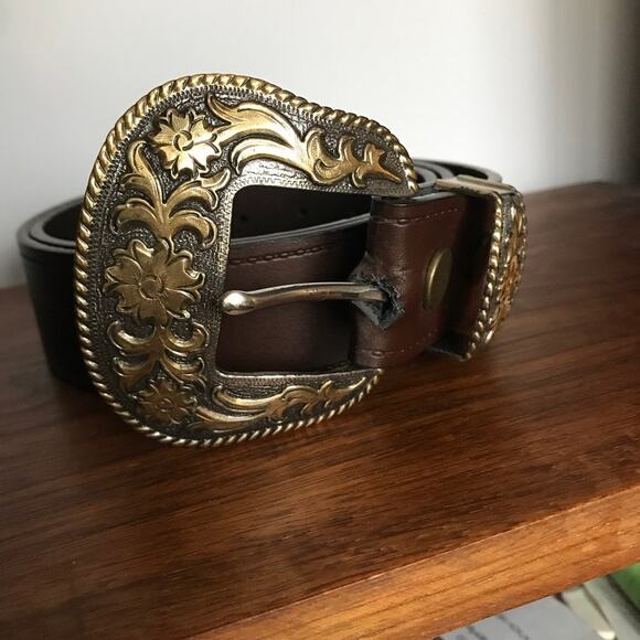 Vintage Ashford Ridge Genuine Leather Women\'s brown Western Belt Size 36\